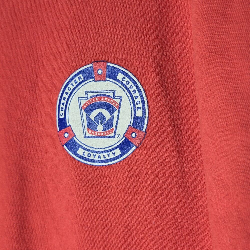 Vintage Little League Baseball T-Shirt XL Red Champion USA Made Courage Loyalty - Picture 4 of 6